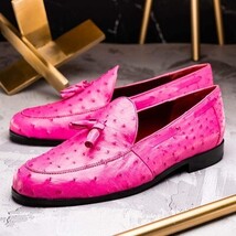 Marco Di Milano genuine& ostrich tassel loafer Shoes AUBIERE Pink image 9