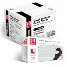 Basic Vinyl Exam Gloves, Synmax Medical Disposable Non-Sterile, Black, S... - $47.98