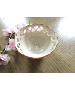 Lenox Heart Bowl Pierced 24 kt Gold Rim Ivory Made in USA 4.25&quot;W w/Tag - $20.15 CAD
