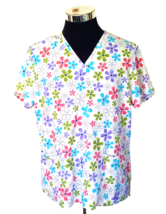 SB Scrubs Women&#39;s Top Large Medical Dental Veterinary Techs Multicolor F... - £11.99 GBP