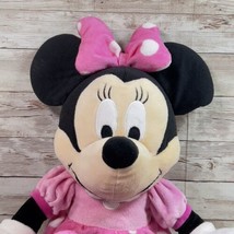 Disney Store 20” Plush Minnie Mouse Medium Pink Polka Dot Velour Dress Stuffed - £16.49 GBP