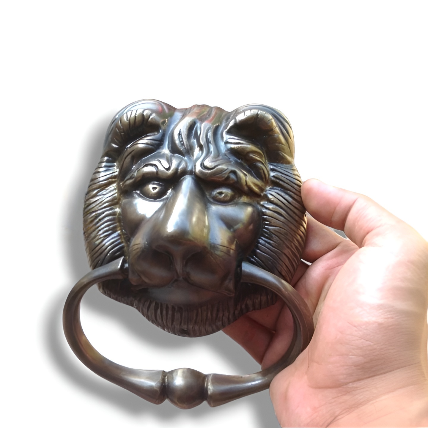 Antique Brass Lion Head Door Knocker | Vintage Metal Door Knocker / Door... - $57.00+