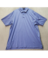 Peter Miller Polo Shirt Men&#39;s Size 2XL Blue Polyester Short Sleeve Slit ... - £18.10 GBP