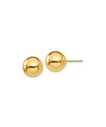 Finest Gold 10 mm 14K Yellow Gold Polished Ball Post Earrings, Pair - €139,50 EUR
