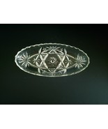 Starburst Oval Dish W.Scalloped Edge Pressed Glass Floral 8.5&quot; x 4&quot; x 1&quot;... - £12.68 GBP