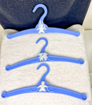 Three Vintage ACME Hard Plastic Children’s Hangers Blue w Rope Critter D... - $18.32