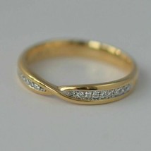 0.10Ct Imitación Diamante Boda Aniversario Banda Ring Oro Amarillo Chapado Plata - £175.39 GBP