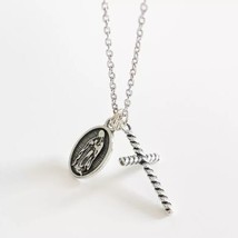 Cross and Mary charms only (no chain) - $274.54 MXN