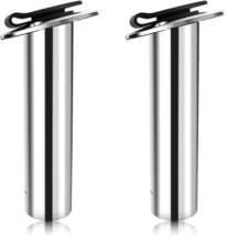 2 Pack 316 Stainless Steel Fishing Rod Holder 15° Flush Mount Boat w/ Cap  - $59.57