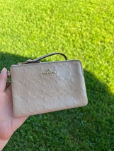 NEW Authentic COACH F55206 Signature Patent Leather Wristlet Wallet Bag ... - £30.68 GBP