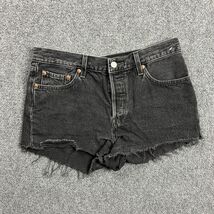 Levi&#39;s Shorts Womens 29 Denim Charcoal Wash Cut Off 501 Button Fly - $328.09 MXN