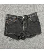 Levi&#39;s Shorts Womens 29 Denim Charcoal Wash Cut Off 501 Button Fly - $25.06 CAD
