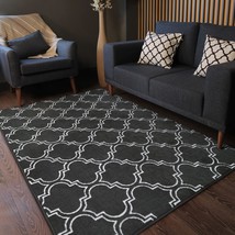 Homore Geometric Shag Rug For Bedroom, 4&#39; X 6&#39; Gray Shaggy Rugs For Livi... - $37.93