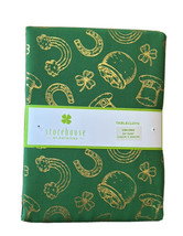 Storehouse St Patrick’s Day Green Gold  Clover Pot Of Gold Tablecloth 60”x84” - £35.93 GBP