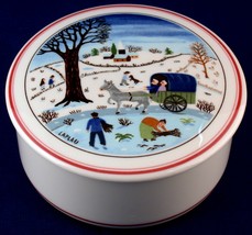 Villeroy &amp; Boch Laplau Naif Christmas Porcelain Round Trinket Box  - £3.52 GBP
