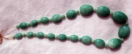 Superb Art Deco c1920 Apple Green 15&quot; Jadeite Graduated Necklace - £353.11 GBP