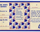 Camp Fire Girls Trail Seeker Certificate 1963 Dallas County Council  - $14.85