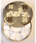 Yedi Houseware Espresso Cup &amp; Saucer Set of 6 White Clover in Satin Line... - $27.06 CAD