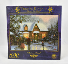 Vtg Thomas Kinkade Skaters Pond Jigsaw Puzzle Painter of Light 1000 pc  - $32.18