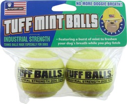 Petsport USA Mint Balls Dog toy Green 1ea/2 pk, 2.5 in - £7.87 GBP