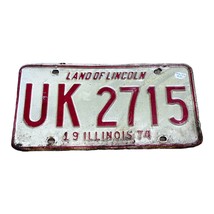 Vtg 1974 Illinois Land Of Lincoln Collectible License Plate Original Tag UK 2715 - $12.19