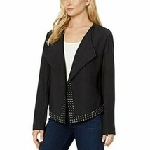 Lysse Graham Studded Jacket Size Small Womens Black Blazer Open Front Dr... - £19.47 GBP