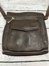 Fossil 1954 Dark Brown Leather Crossbody Bag 75082 w/ Key Charm - $28.70