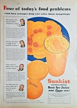 SUNKIST - CALIFORNIA ORANGES - &quot;Best for Juice&quot; 1942 Vintage Print Ad-Pr... - €8,32 EUR