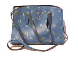 Coach 68290 Floral Print Leather Charlie Carryall Handbag Slate/Silver Purse - £176.16 GBP