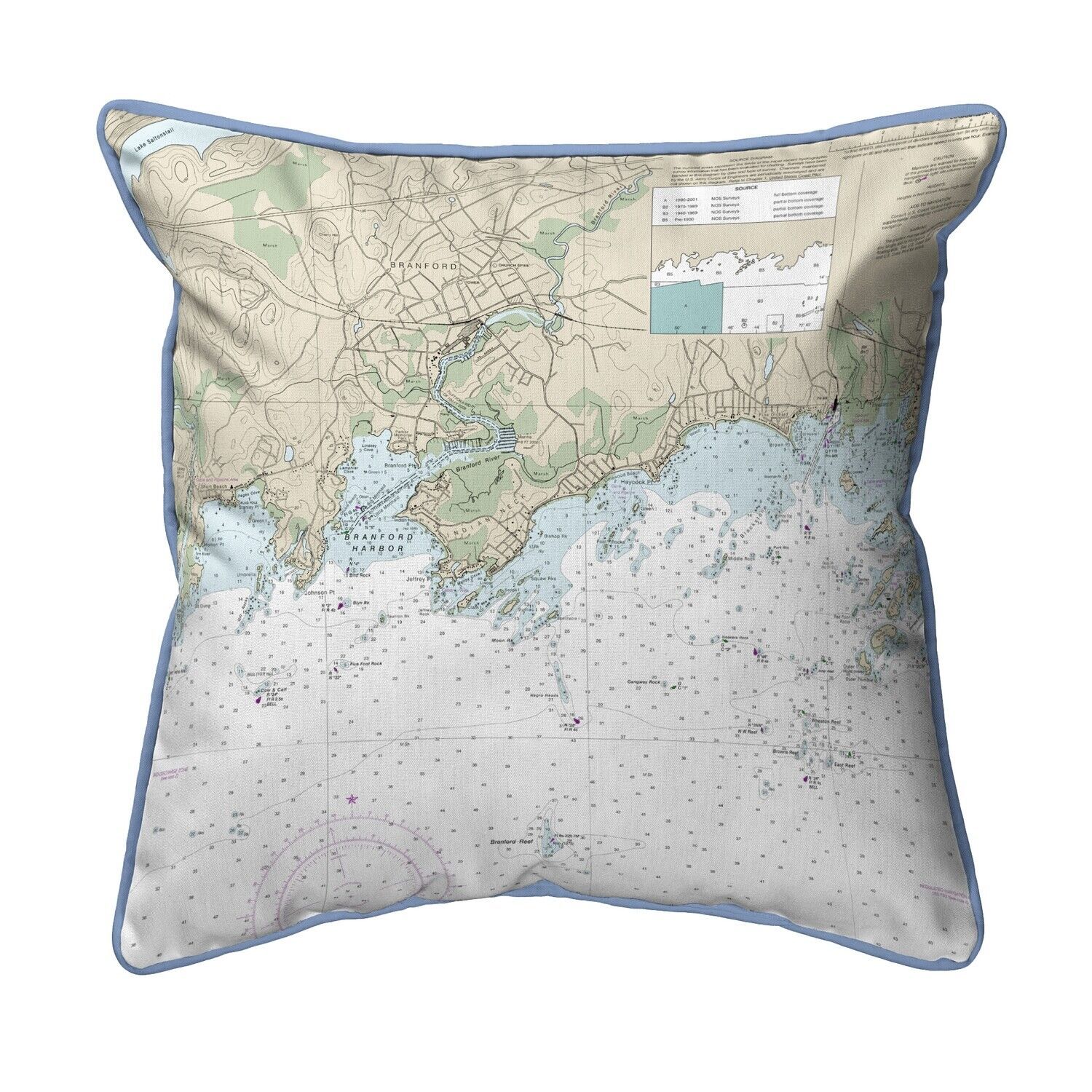 Betsy Drake Branford Harbor - Indian Neck, CT Nautical Map Small Corded Indoor - $49.49