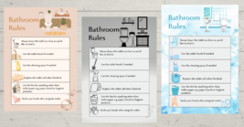 Bathroom Rules.Rules signs. Bathroom decor.Home decor.Printable sheets. - £1.58 GBP
