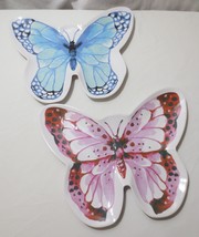 Nicole Miller Butterfly Melamine 2 Pc Serving Platters Trays 16 x 13 in - £28.06 GBP