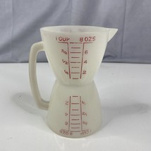 Vtg TUPPERWARE Wet Dry Measuring Cup Hourglass Double Sided Pitcher Baking - £8.45 GBP