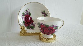 Beautiful Vintage Royal Vale Fine Bone China Tea Cup Saucer Pink Rose Gold trim - £11.73 GBP