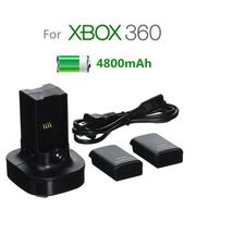 US Dual Charger Station Dock + 2pcs Rechargeable Battery for XBOX 360 Controller - £26.31 GBP