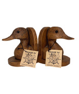Duck Head Decoy Bookend Tags Resin &amp; Wood Pecan Shells  Rustic Cottage L... - €48,89 EUR