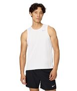 Nike Men&#39;s Miler Dri-Fit Classic Fit Running Tank White/Reflective Silve... - €21,48 EUR