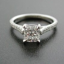 Cushion 2.25Ct Simulated Diamond 925 Sterling Silver Engagement Ring in Size 5.5 - £107.35 GBP