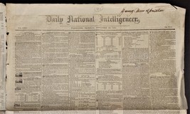 1836 s29 antique DAILY NAT INTELLIGENCER newspaper maryland defies const... - £37.59 GBP