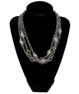 Alisa 3 Strand Sterling Twisted Cable Links &amp; Beads &amp; 18k Gold Ovals Nec... - $1,377.49