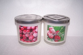 Homeworx Cranberry Vanilla Frost &amp; Boughs of Holly 3 Wick Scented Candle Set - £28.43 GBP