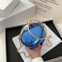 Mini Round Ball Shape Purse Transparent Evening Clutches Cute Clear Acrylic Box  - £53.26 GBP