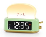 Kids Alarm Clock, Digital Alarm Clock For Bedrooms, Cute Toast Night Lig... - $47.99