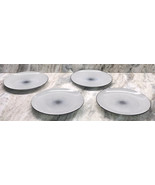 SHIPN24HRS-4 NEW Royal Norfolk BLACK WHITE DASHED Dinner Plates 10.5&quot; St... - $68.91 CAD