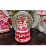 Valentines Day Pink Red Hearts Gnome MUSICAL Snowglobe Snow Globe NEW - £34.02 GBP