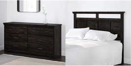 Headboard, Full/Queen, Rubbed Black, And South Shore Versa 6-Drawer Double - £456.05 GBP