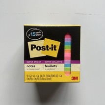 Post-It Super Sticky Notes, Assorted Bright Colors, 3X3 In, 15 Pads/Pack... - £17.35 GBP