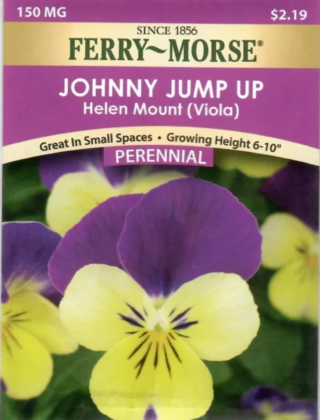 Johnny Jump Up Viola Helen Mount Flower Seeds Non-Gmo - Ferry Morse 12/23 Fresh  - $7.50