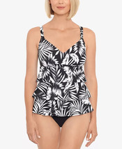 Swim Solutions One Piece Fauxkini Swimsuit Black And White Size 8 $98 - Nwt - £21.13 GBP