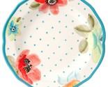 Four (4) Pioneer Woman ~ Turquoise ~ Vintage Bloom ~ 10.5&quot; Ceramic Dinne... - £58.83 GBP